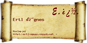 Ertl Ágnes névjegykártya